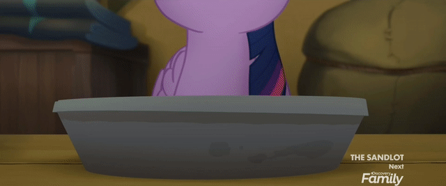 Size: 640x267 | Tagged: safe, screencap, character:boyle, character:twilight sparkle, character:twilight sparkle (alicorn), species:alicorn, species:pony, my little pony: the movie (2017), animated, discovery family logo, disgusted, food, gif, parrot pirates, pirate