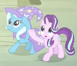 Size: 561x479 | Tagged: safe, screencap, character:starlight glimmer, character:trixie, species:pony, species:unicorn, episode:to change a changeling, g4, my little pony: friendship is magic