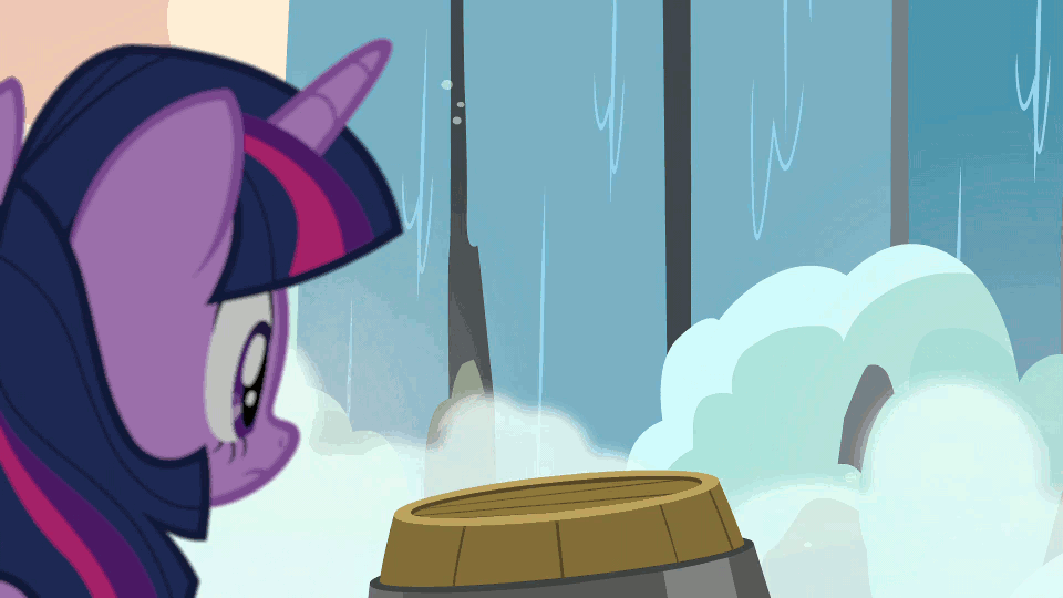 Size: 960x540 | Tagged: safe, screencap, character:twilight sparkle, character:twilight sparkle (alicorn), character:twilight velvet, species:alicorn, species:pony, episode:once upon a zeppelin, g4, my little pony: friendship is magic, animated, barrel, cute, excited, gif, happy, helmet, lifejacket, neighagra falls, velvetbetes, waterfall, wet mane