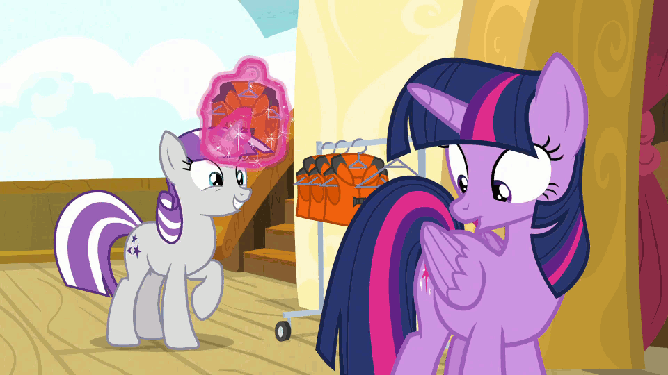 Size: 960x540 | Tagged: safe, screencap, character:iron will, character:shining armor, character:star tracker, character:twilight sparkle, character:twilight sparkle (alicorn), character:twilight velvet, species:alicorn, species:pony, episode:once upon a zeppelin, g4, my little pony: friendship is magic, airship, animated, camera, checkered flag, clothes hanger, cute, flag, gif, life ring, lifejacket, magic, personal space invasion, swimming pool, telekinesis, teleportation, velvetbetes, zeppelin