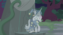 Size: 1920x1080 | Tagged: safe, screencap, character:star swirl the bearded, species:pony, species:unicorn, episode:shadow play, g4, my little pony: friendship is magic, hologram, magic, ponehenge, solo