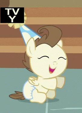 Size: 272x374 | Tagged: safe, screencap, character:pound cake, species:pegasus, species:pony, episode:baby cakes, g4, my little pony: friendship is magic, animated, baby, baby pony, cropped, diaper, diapered, diapered colt, gif, male, one month old colt, sitting, solo, tv rating, tv-y, white diaper