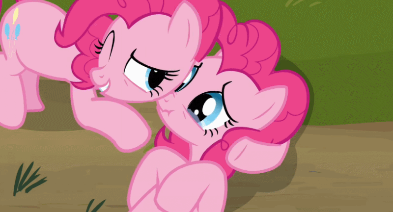 Size: 800x432 | Tagged: safe, screencap, character:pinkie pie, episode:too many pinkie pies, g4, my little pony: friendship is magic, animated, clone, crying, cute, multeity, pinkie clone, poking, sad, scrunchy face, teary eyes, too much pink energy is dangerous