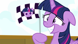 Size: 1920x1080 | Tagged: safe, screencap, character:twilight sparkle, character:twilight sparkle (alicorn), species:alicorn, species:pony, episode:once upon a zeppelin, g4, my little pony: friendship is magic, flag, floppy ears, solo