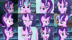 Size: 1600x900 | Tagged: safe, screencap, character:starlight glimmer, species:pony, species:unicorn, episode:uncommon bond, g4, my little pony: friendship is magic, board game, book, bookshelf, cute, dragon pit, expressions, faec, female, filly, filly starlight glimmer, glimmerbetes, hair flip, hair over one eye, happy, horn, lidded eyes, magic, mare, sad, smiling, twilight's castle, unamused, younger