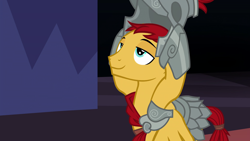 Size: 1920x1080 | Tagged: safe, screencap, character:flash magnus, species:pegasus, species:pony, episode:shadow play, g4, my little pony: friendship is magic, helmet, male, solo