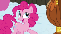 Size: 1280x720 | Tagged: safe, screencap, character:pinkie pie, character:prince rutherford, species:pony, species:yak, episode:not asking for trouble, g4, my little pony: friendship is magic