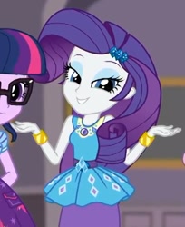 Size: 408x501 | Tagged: safe, screencap, character:rarity, character:twilight sparkle, character:twilight sparkle (scitwi), species:eqg human, episode:school of rock, g4, my little pony:equestria girls, cropped, female, geode of shielding, shrug