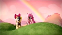 Size: 1305x734 | Tagged: dead source, safe, screencap, character:pinkie pie, character:songbird serenade, my little pony: the movie (2017), brushable, commercial, rainbow, target (store), toy