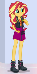 Size: 460x925 | Tagged: safe, screencap, character:sunset shimmer, episode:a fine line, g4, my little pony:equestria girls, boots, clothing, cropped, cute, female, geode of empathy, happy, jacket, legs, magical geodes, outfit catalog, shimmerbetes, shoes, solo