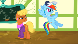 Size: 1920x1080 | Tagged: safe, screencap, character:ms. harshwhinny, character:rainbow dash, species:earth pony, species:pegasus, species:pony, episode:flight to the finish, g4, my little pony: friendship is magic