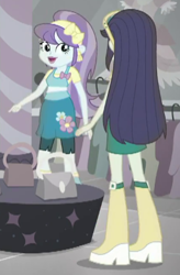 Size: 283x431 | Tagged: safe, screencap, character:aqua blossom, character:blueberry cake, episode:good vibes, eqg summertime shorts, g4, my little pony:equestria girls, blueberry cake, cropped