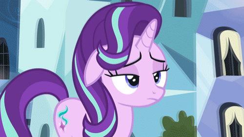 Size: 500x281 | Tagged: safe, screencap, character:starlight glimmer, species:pony, species:unicorn, episode:the crystalling, g4, my little pony: friendship is magic, :d, animated, bored, crystal empire, cute, emotional spectrum, female, floppy ears, frown, glimmerbetes, happy, lidded eyes, mare, open mouth, outdoors, sad, smiling, solo, walking, wide eyes