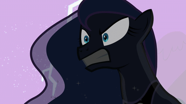 Size: 640x360 | Tagged: safe, screencap, character:princess luna, species:alicorn, species:pony, episode:luna eclipsed, g4, my little pony: friendship is magic, animated, backlighting, female, gif, gritted teeth, lightning, mare, solo
