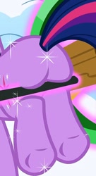Size: 390x715 | Tagged: safe, screencap, character:twilight sparkle, species:pony, species:unicorn, episode:winter wrap up, g4, my little pony: friendship is magic, cropped, female, magic, mare, out of context, plot, solo, sparkles, squishy, telekinesis, twibutt