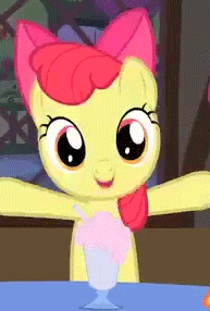 Size: 193x286 | Tagged: safe, screencap, character:apple bloom, character:scootaloo, character:sweetie belle, species:pegasus, species:pony, episode:one bad apple, g4, my little pony: friendship is magic, animated, cute, hnnng, milkshake