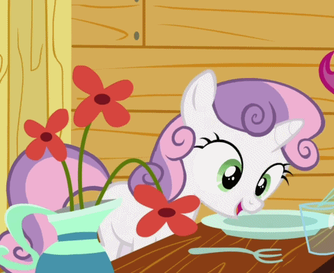 Size: 480x392 | Tagged: safe, screencap, character:sweetie belle, episode:one bad apple, g4, my little pony: friendship is magic, animated, cute, diasweetes, eating, puffy cheeks