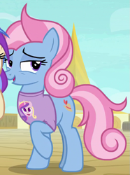 Size: 525x705 | Tagged: safe, screencap, character:princess cadance, species:pony, episode:once upon a zeppelin, g4, my little pony: friendship is magic, clothing, cropped, shirt, solo, sun cloche, t-shirt