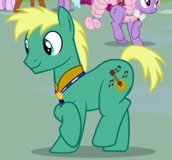 Size: 302x280 | Tagged: safe, screencap, character:vibrant melody, species:earth pony, species:pony, episode:the perfect pear, g4, my little pony: friendship is magic, background pony, cropped, male, mountain tune, solo focus, stallion