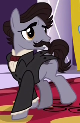 Size: 320x490 | Tagged: safe, screencap, species:earth pony, species:pony, episode:a royal problem, g4, my little pony: friendship is magic, cropped, edgar allan poe, male, mayor baltimare, solo, stallion, walking