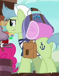 Size: 354x454 | Tagged: safe, screencap, character:pinkie pie, species:earth pony, species:pony, episode:p.p.o.v. (pony point of view), g4, my little pony: friendship is magic, anchors aweigh (character), cropped, male, plot, saddle bag, sailor, scar, stallion, stitches