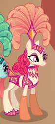 Size: 140x312 | Tagged: safe, screencap, character:emerald flare, character:sunset circus, species:earth pony, species:pony, episode:viva las pegasus, g4, my little pony: friendship is magic, background pony, burlesque, clothing, costume, cropped, female, mare, offscreen character, show mares, showgirl