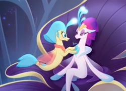 Size: 616x445 | Tagged: safe, screencap, character:princess skystar, character:queen novo, species:seapony (g4), my little pony: the movie (2017), duo, female, mother and daughter