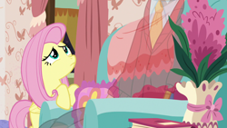 Size: 1280x720 | Tagged: safe, screencap, character:discord, character:fluttershy, species:pony, episode:discordant harmony, g4, my little pony: friendship is magic, clothing, fading, flower, sweater, transparent