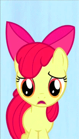 Size: 160x281 | Tagged: safe, screencap, character:apple bloom, character:babs seed, episode:one bad apple, g4, my little pony: friendship is magic, animated, facial hair, goatee, juxtaposition bait, moustache, multi image animation