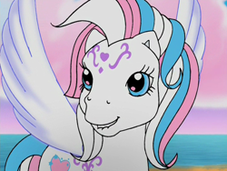 Size: 720x540 | Tagged: safe, screencap, character:star catcher, species:pegasus, species:pony, episode:friends are never far away, g3, female, lip bite, smiling, solo