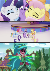 Size: 2559x3661 | Tagged: safe, screencap, character:applejack, character:fluttershy, character:gloriosa daisy, character:pinkie pie, character:rainbow dash, character:rarity, character:spike, character:twilight sparkle, character:twilight sparkle (alicorn), species:alicorn, species:pony, equestria girls:legend of everfree, g4, my little pony: the movie (2017), my little pony:equestria girls, crossing the memes, gaea everfree, i got this, mane six, meme, song reference, we got this, we got this together, we've got this, wordplay, you got this, you've got this