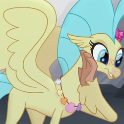 Size: 804x803 | Tagged: safe, screencap, character:princess skystar, species:classical hippogriff, species:hippogriff, my little pony: the movie (2017), cropped, raised claw, seashell necklace, solo