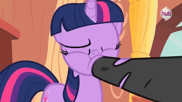 Size: 640x360 | Tagged: safe, screencap, character:twilight sparkle, episode:it's about time, g4, my little pony: friendship is magic, animated, electricity, future twilight, hoof in mouth, hub logo, loop, out of context