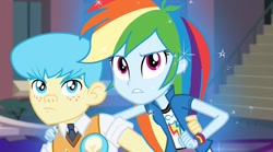 Size: 1024x570 | Tagged: safe, screencap, character:bright idea, character:rainbow dash, equestria girls:friendship games, g4, my little pony:equestria girls, bright idea, cropped, cute, dashabetes, looking at you