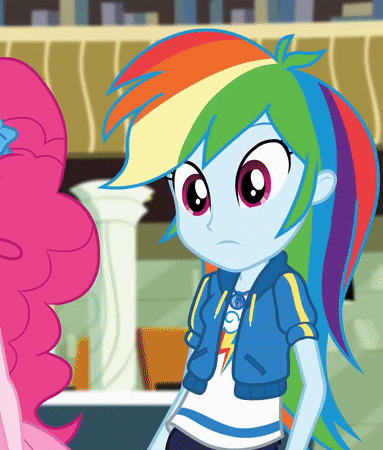 Size: 383x450 | Tagged: safe, screencap, character:pinkie pie, character:rainbow dash, episode:best trends forever, g4, my little pony:equestria girls, animated, best trends forever: rainbow dash, solo focus