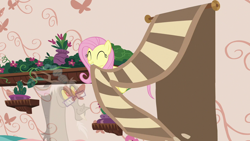 Size: 1280x720 | Tagged: safe, screencap, character:discord, character:fluttershy, species:draconequus, species:pegasus, species:pony, episode:discordant harmony, g4, my little pony: friendship is magic, cactus, fading, female, flying, glasses, male, mare, mouth hold, plant, potted plant, rug, transparent