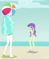 Size: 292x354 | Tagged: safe, screencap, character:paisley, character:starlight, equestria girls:forgotten friendship, g4, my little pony:equestria girls, clothing, feet, flip-flops, midriff, sandals, starlight, swimsuit