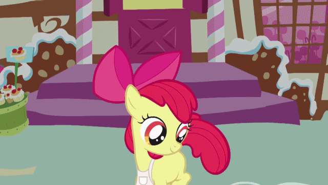 Size: 640x360 | Tagged: safe, screencap, character:apple bloom, episode:call of the cutie, g4, my little pony: friendship is magic, adorabloom, animated, behaving like a dog, chasing own tail, cuddly, cute, cuteness overload, cutest pony alive, cutest pony ever, dawwww, funny, good trick, hnnng, huggable, ponyspin, spinning