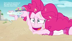 Size: 1920x1080 | Tagged: safe, screencap, character:pinkie pie, episode:too hot to handle, g4, my little pony:equestria girls, clothing, faceplant, sand, swimsuit