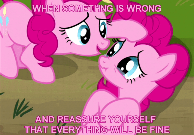 Size: 646x450 | Tagged: safe, screencap, character:pinkie pie, species:earth pony, species:pony, episode:too many pinkie pies, g4, my little pony: friendship is magic, animated, clone, crying, gif, image macro, meme, pinkie clone, scrunchy face