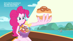 Size: 1920x1080 | Tagged: safe, screencap, character:pinkie pie, episode:the salty sails, g4, my little pony:equestria girls, clothing, food, swimsuit