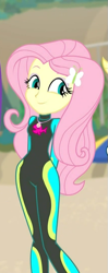 Size: 285x720 | Tagged: safe, screencap, character:fluttershy, episode:blue crushed (a.k.a baewatch), g4, my little pony:equestria girls, adorasexy, cropped, curvy, cute, geode of fauna, magical geodes, sexy, shyabetes, wetsuit