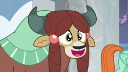 Size: 1280x720 | Tagged: safe, screencap, character:yona, species:pony, species:yak, episode:school daze, g4, my little pony: friendship is magic, cute, open mouth, solo focus, yonadorable
