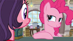 Size: 1280x720 | Tagged: safe, screencap, character:pinkie pie, episode:the maud couple, g4, my little pony: friendship is magic, jiffy bake, lidded eyes, rachael ray