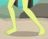 Size: 160x131 | Tagged: safe, screencap, character:victoria, episode:turf war, g4, my little pony:equestria girls, background human, barefoot, cropped, feet, legs, pictures of legs, victoria