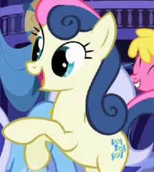 Size: 367x410 | Tagged: safe, screencap, character:bon bon, character:cherry berry, character:minuette, character:sweetie drops, species:earth pony, species:pony, episode:friendship is magic, g4, my little pony: friendship is magic, amused, bon bon is amused, cropped