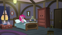 Size: 1920x1080 | Tagged: safe, screencap, character:pinkie pie, episode:the maud couple, g4, my little pony: friendship is magic, bed, pie family home
