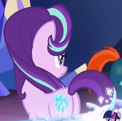 Size: 486x479 | Tagged: safe, screencap, character:starlight glimmer, character:twilight sparkle, species:pony, species:unicorn, episode:the parent map, g4, cropped, female, glowing cutie mark, mare, plot, solo focus