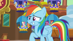 Size: 1920x1080 | Tagged: safe, screencap, character:dusty swift, character:fiery fricket, character:frying pan, character:luckette, character:rainbow dash, character:strawberry ice, species:earth pony, species:pegasus, species:pony, species:unicorn, episode:grannies gone wild, g4, my little pony: friendship is magic, background pony, chock-full carafe, faec, female, ferris wheel, frying pan, las pegasus resident, male, mare, rainbow dash is best facemaker, stallion, unnamed pony