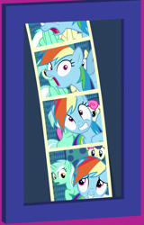Size: 645x1006 | Tagged: safe, screencap, character:bon bon, character:lyra heartstrings, character:rainbow dash, character:sweetie drops, episode:grannies gone wild, g4, my little pony: friendship is magic, cropped, photobomb